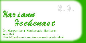 mariann heckenast business card